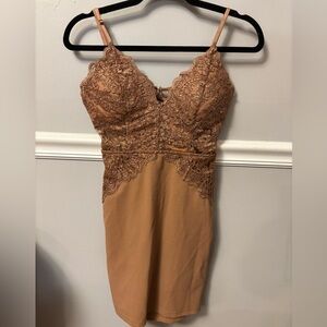 Windsor lace tan slip‎ dress.